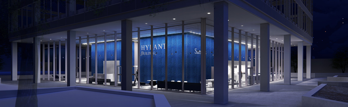 Rendering of the Hylant Building’s lobby renovations