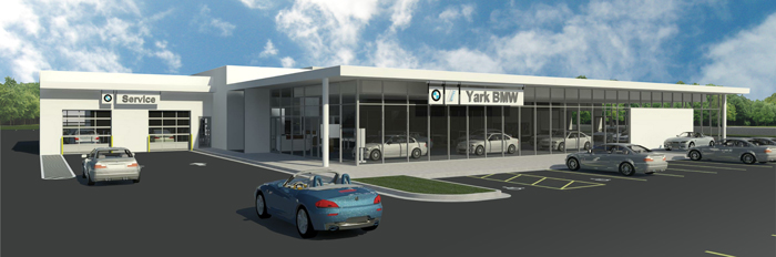 Rendering of Yark BMW's new dealership