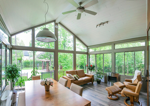 The interior of one of LivingSpace Sunrooms' completed projects