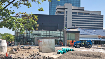 Construction at Imagination Station’s KeyBank Discovery Theater