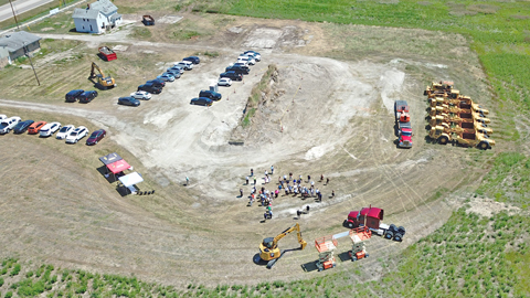 Initial groundbreaking of Ohio Machinery Co.’s new facilities