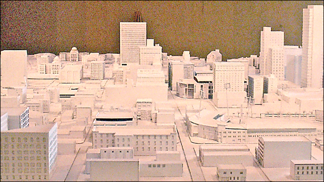 A model of downtown Toledo built by BGSU students