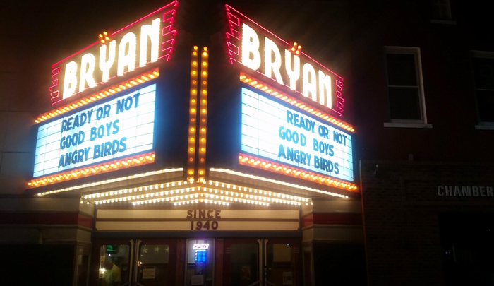 The Bryan Theatre’s renovated marquee